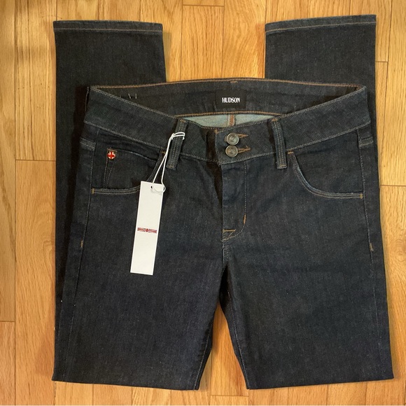 New Hudson Collin Tarpit Jeans Dark Wash Mid Rise Skinny Ankle Jeans Denim - Picture 4 of 16